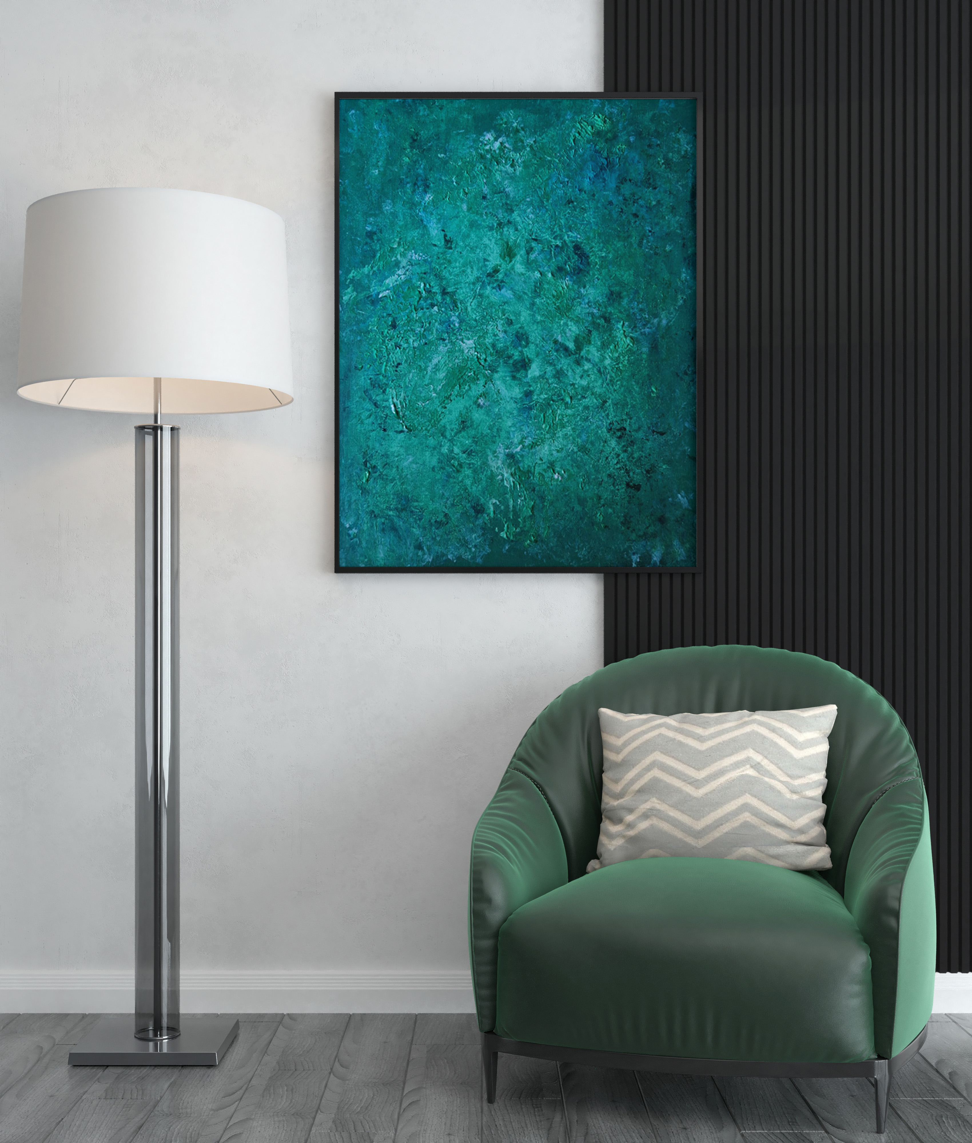 Cosmic Forest abstraktes Kunstwerk 50x60 cm