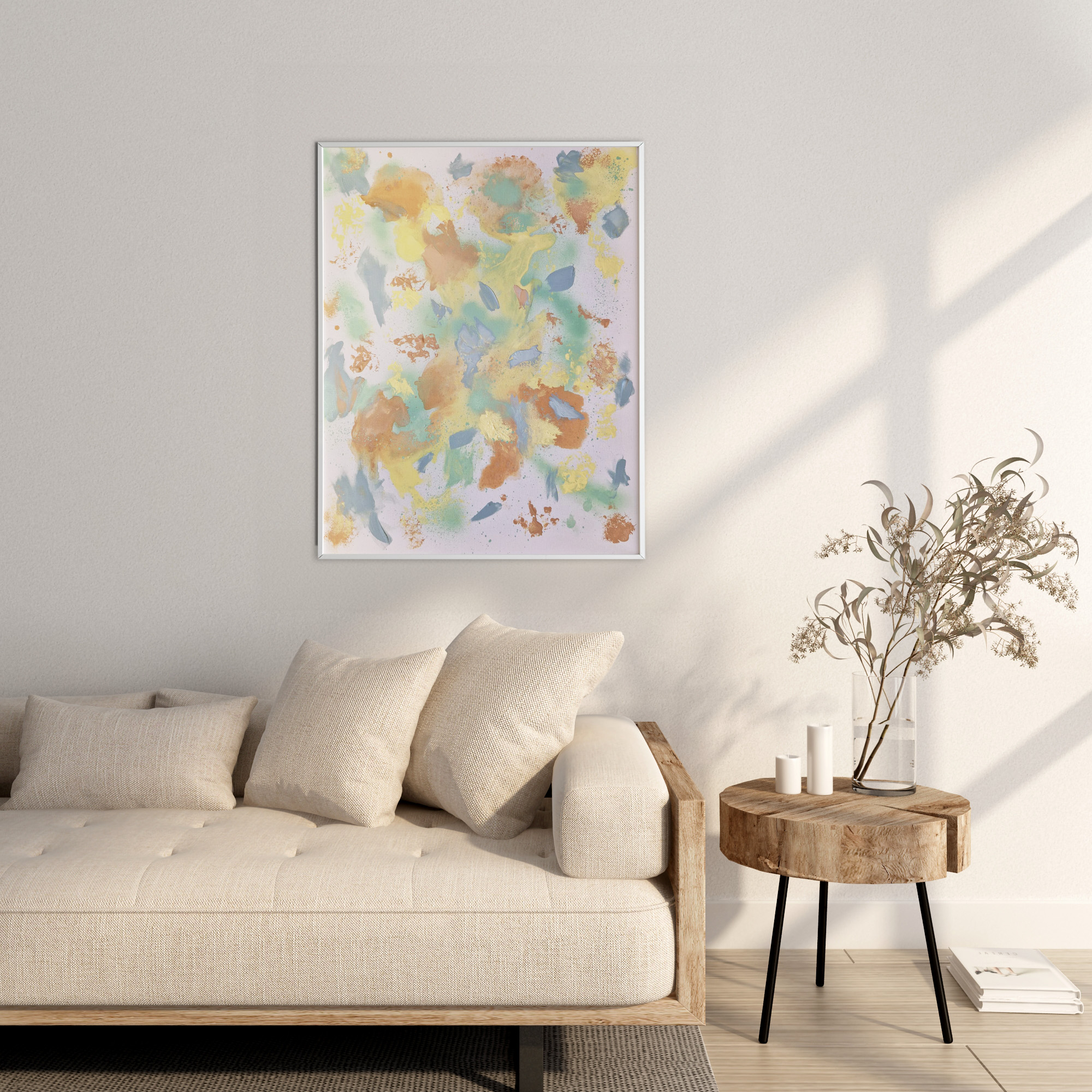 Pastel Harmony abstraktes Kunstwerk 50x60 cm