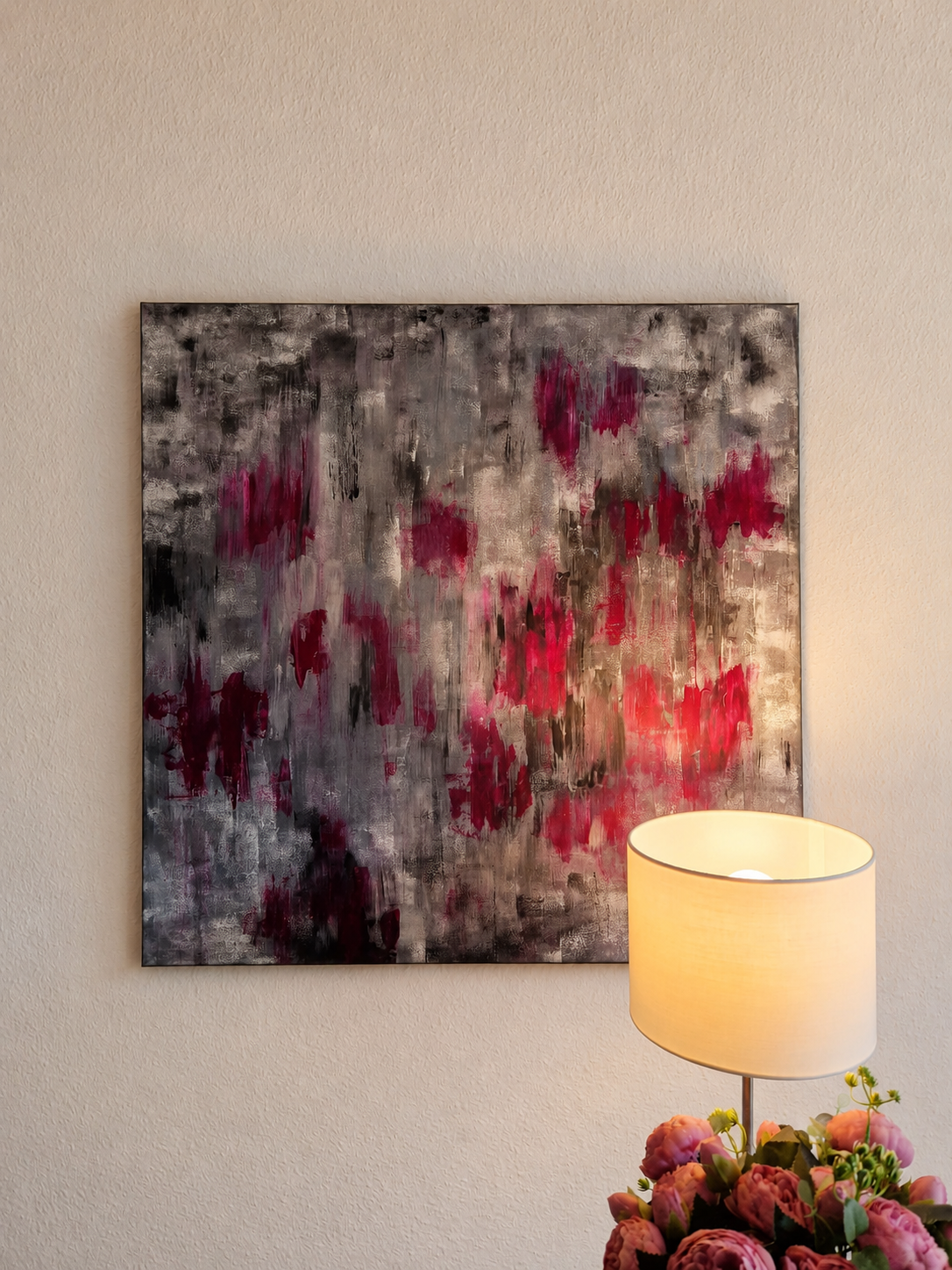 Berry Mood abstraktes Kunstwerk 70x70 cm