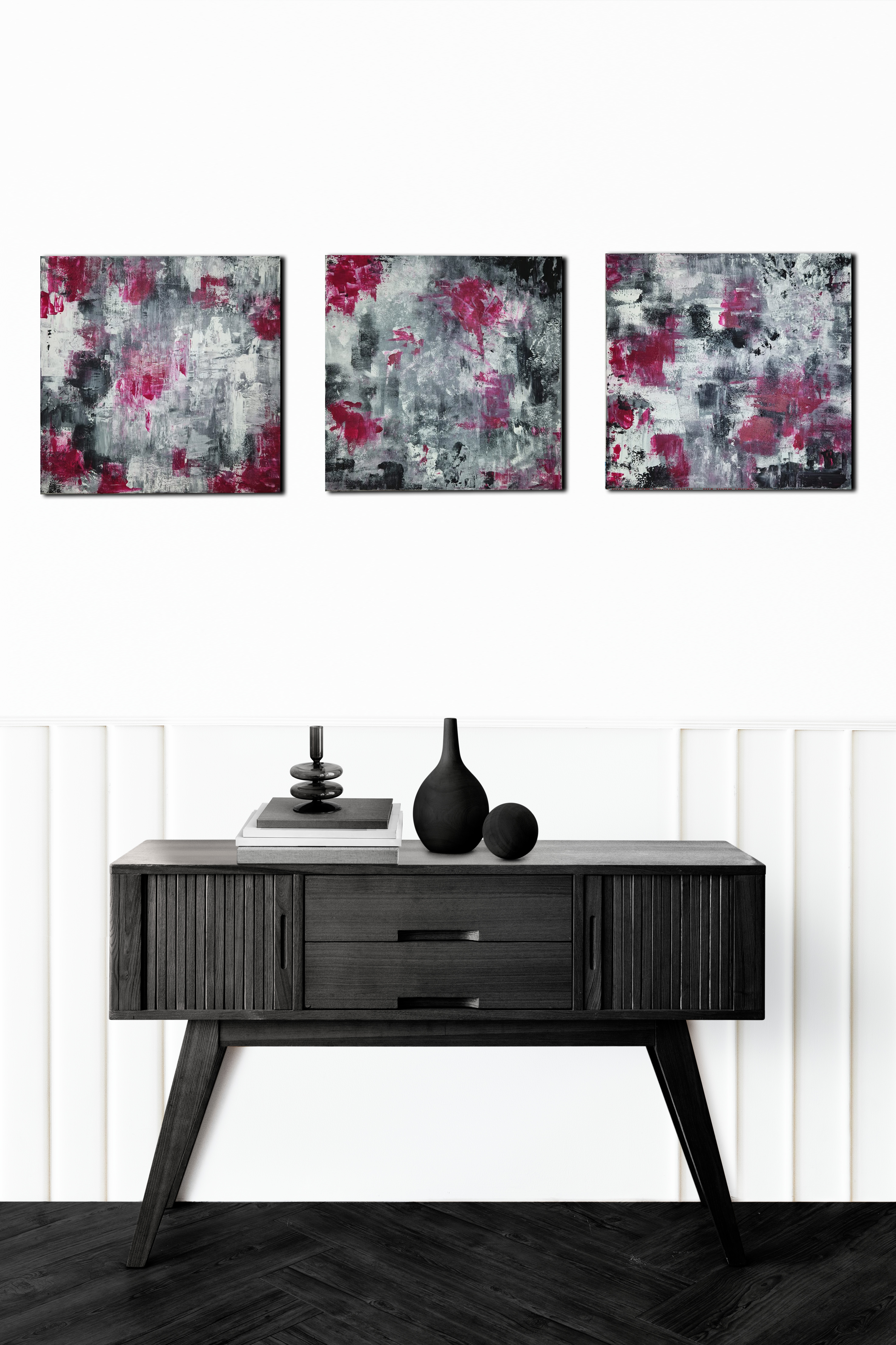 Shades of Berry abstraktes Kunstwerk 30x30 cm